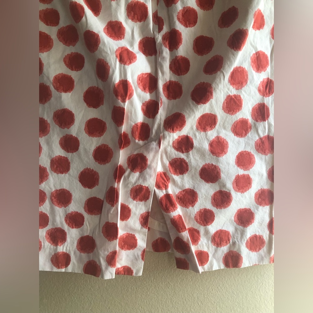 Anthropologie Corey Lynn Calter Skirt Sz 6 White Red Polka Dot Cotton Pencil - Picture 4 of 7